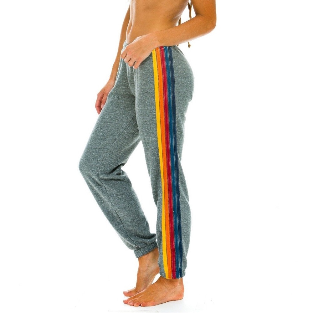 WOMEN'S 5 STRIPE SWEATPANTS - HEATHER GREY (Medium) New without tags